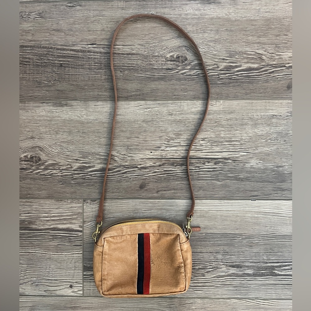 Clare V striped mini sac bag, red blue stripe
